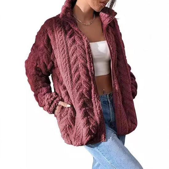 Noa Jacket with Stand Collar and Oversized