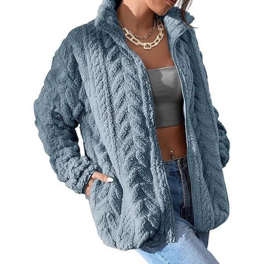 Noa Jacket with Stand Collar and Oversized