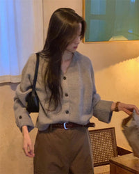 Noa Knit Cardigan in Grey