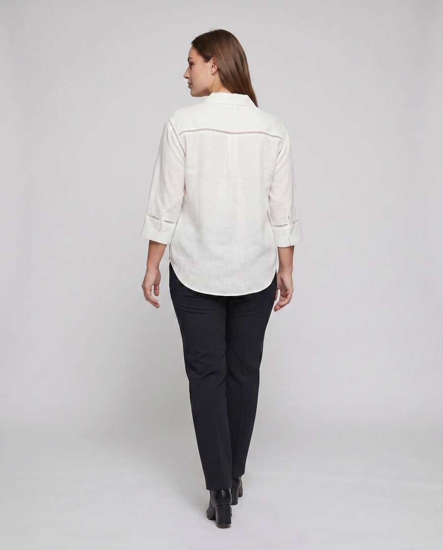 Noa Linen Blouse with Embroidery