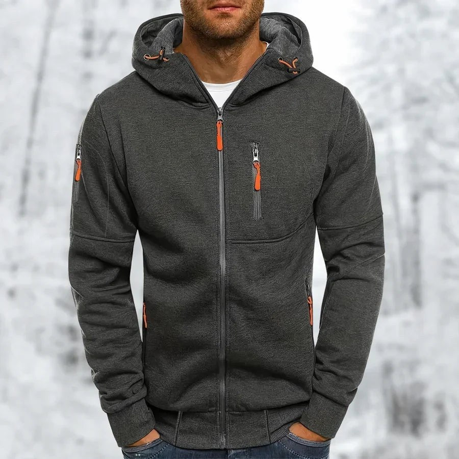 Noah Jacket with Hood in Dark Grey