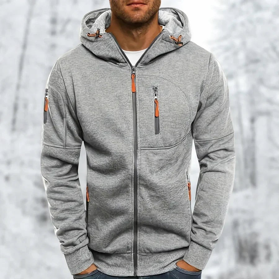 Noah Jacket with Hood in Light Grey