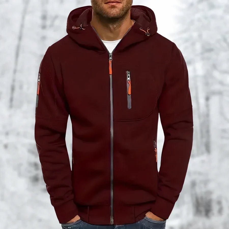 Noah Jacket with Hood in Red