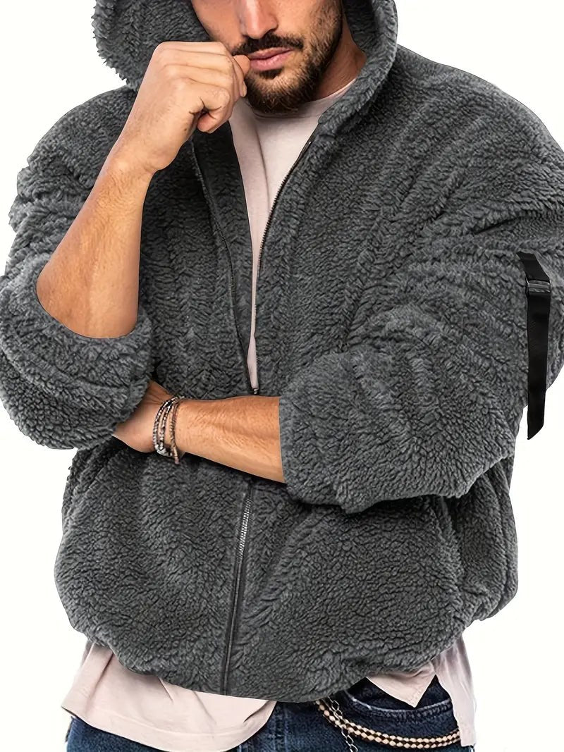 Noah Jacket with Zip Front in Dark Grey