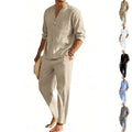 Noah Linen Shirt with Stand Collar