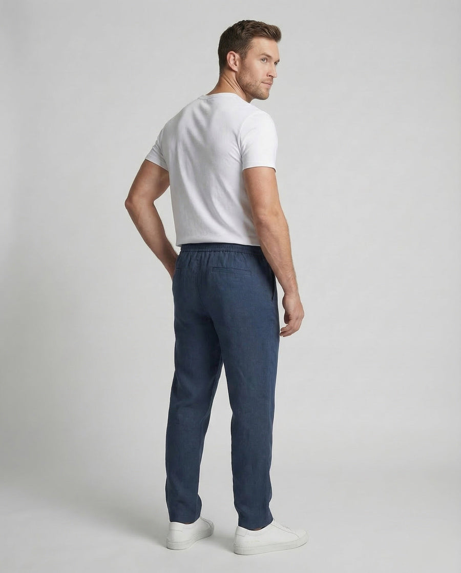 Noah Linen Trousers with Drawstring Waist
