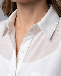 Noelle Airy Linen Blouse with Chest Pocket