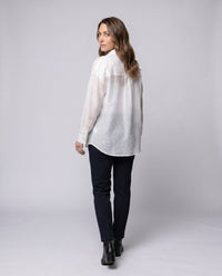 Noelle Airy Linen Blouse with Chest Pocket