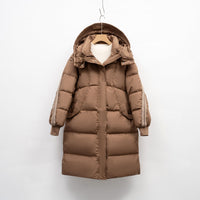 Noelle Coat with Pockets and Hood in Khaki
