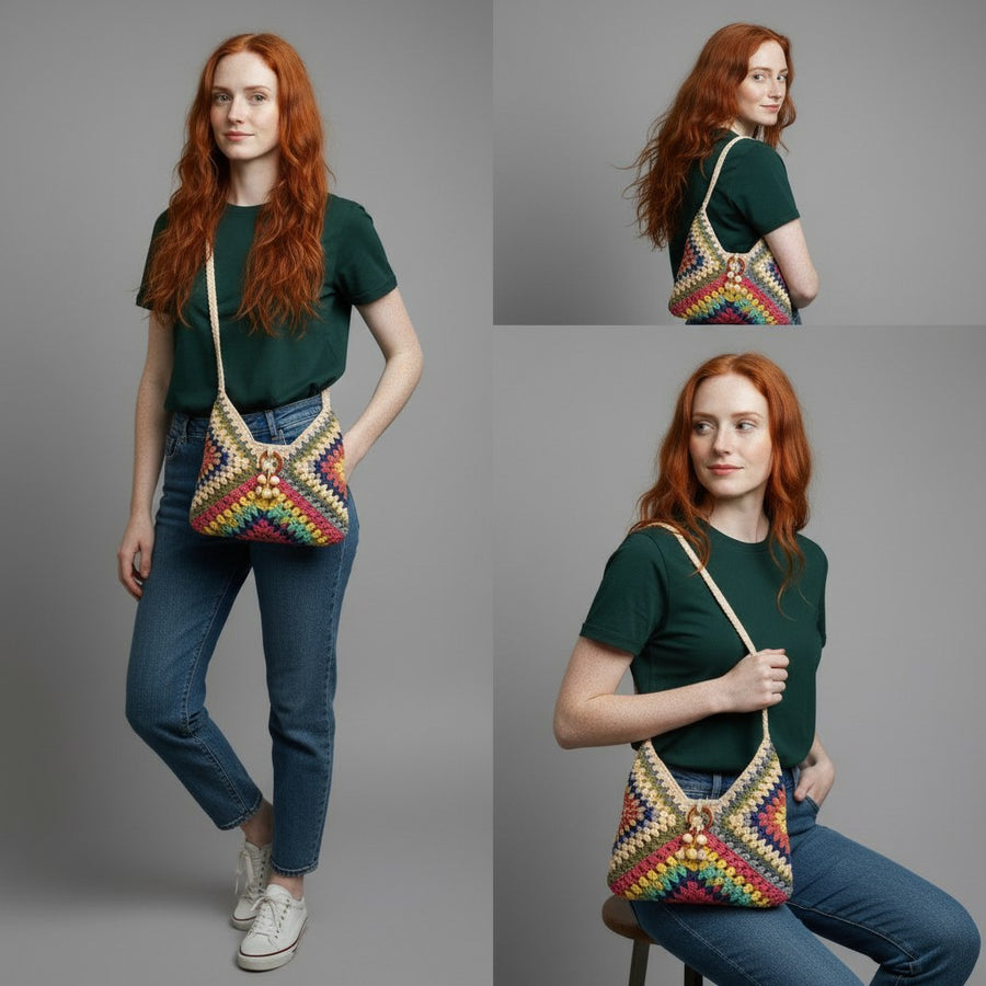 Noelle Crochet Carryall in Marina