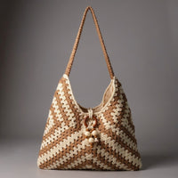Noelle Crochet Carryall in Sienna Brown