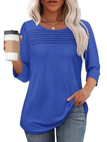 Noelle Elegant Top in Blue