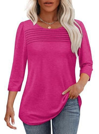 Noelle Elegant Top in Magenta