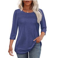 Noelle Elegant Top in Navy