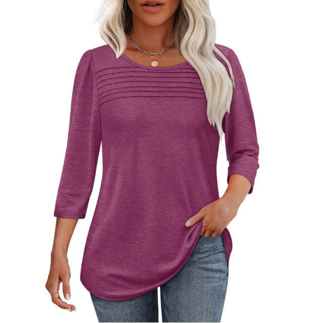 Noelle Elegant Top in Purpurrot