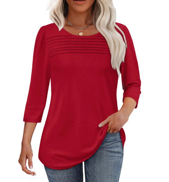 Noelle Elegant Top in Red