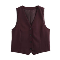 Noelle Elegant Vest in Burgundy