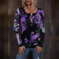 Noelle Shirt with Long Sleeve in Dark Purple