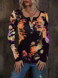 Noelle Shirt with Long Sleeve in Orange