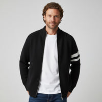 Nolan Knit Zip Sweater in Charcoal