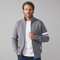 Nolan Knit Zip Sweater in Slate Gray