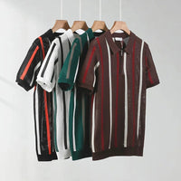 Nolan Open Knit Polo in Pearl