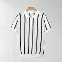 Nolan Open Knit Polo in Pearl