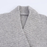 Nora Casual Knit Cardigan with Button Front and Oversized in Grey