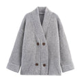Nora Casual Knit Cardigan with Button Front and Oversized