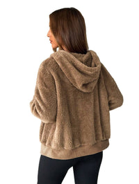 Nora Jacket with Hood in Brown