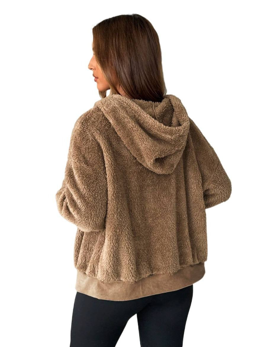 Nora Jacket with Hood in Brown