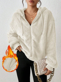 Nora Jacket with Hood in Milch White