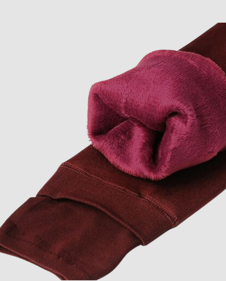 Nora Warm Leggings in Wine Red