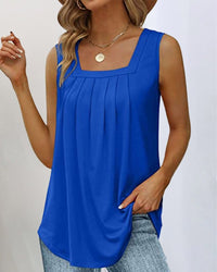 Nora™ Sleeveless Top with Square Neckline in Blue