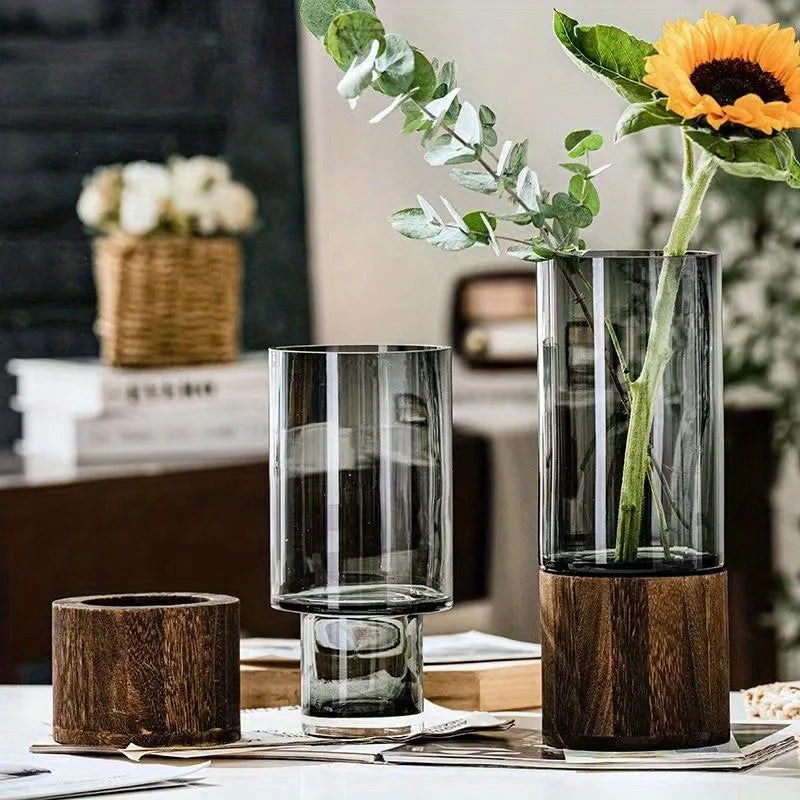 Nordic Wood Base Vase