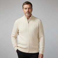 Norman Cable Knit Merino Sweater in Beige