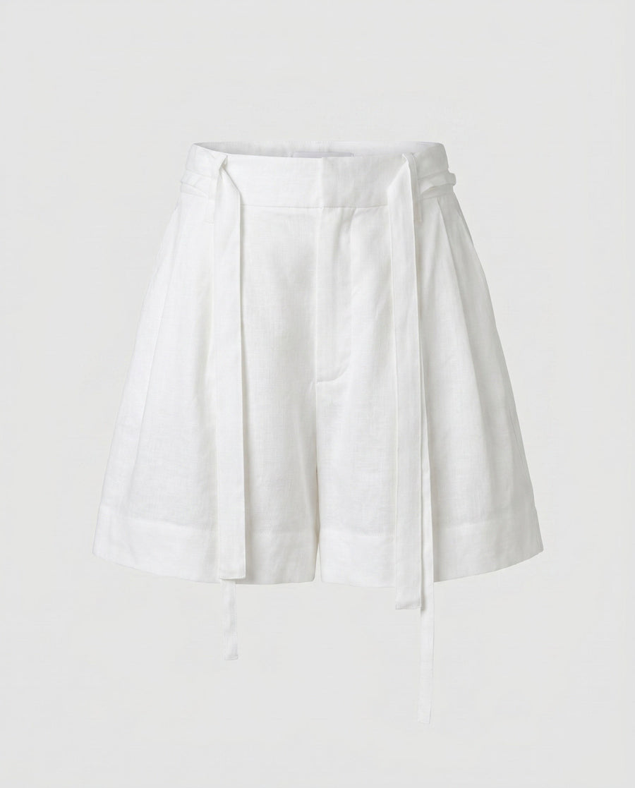 Nova Elegant Linen Shorts in Beige