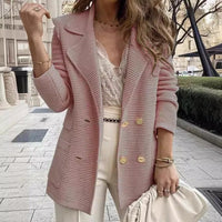 Nova Knit Cardigan with Button Front in Pink