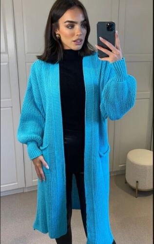Nova Knit Coat with Pockets in Blue