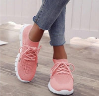 Nova Women's Lightweight Knit Lace-Up Sneakers in Pink