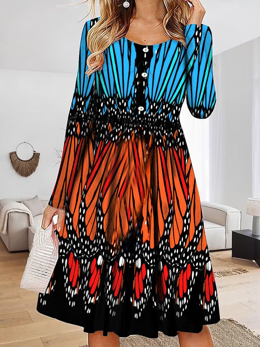 Novalie Maxi Dress in Blue Orange