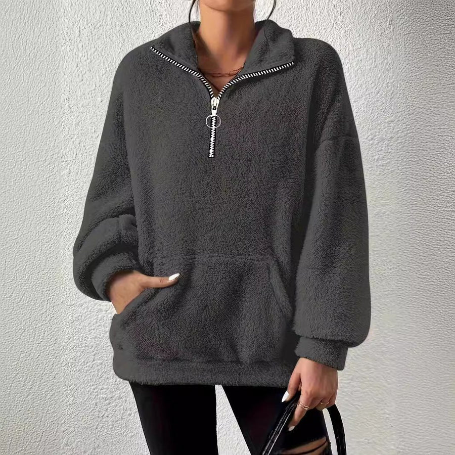 Novalie Sweater with Zip Front and Pockets