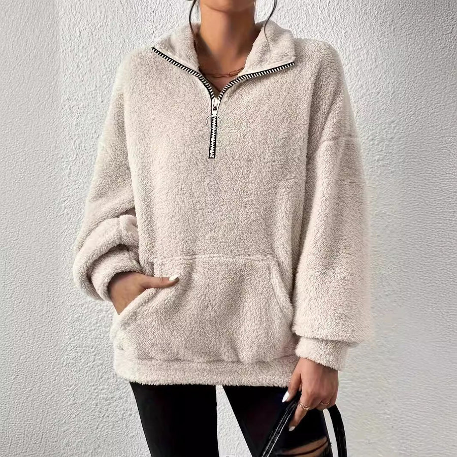 Novalie Sweater with Zip Front and Pockets