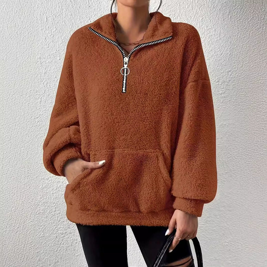 Novalie Sweater with Zip Front and Pockets