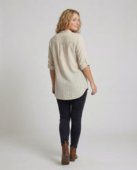 Octavia Airy Linen Blend Blouse