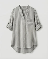 Octavia Airy Linen Blend Blouse in Black