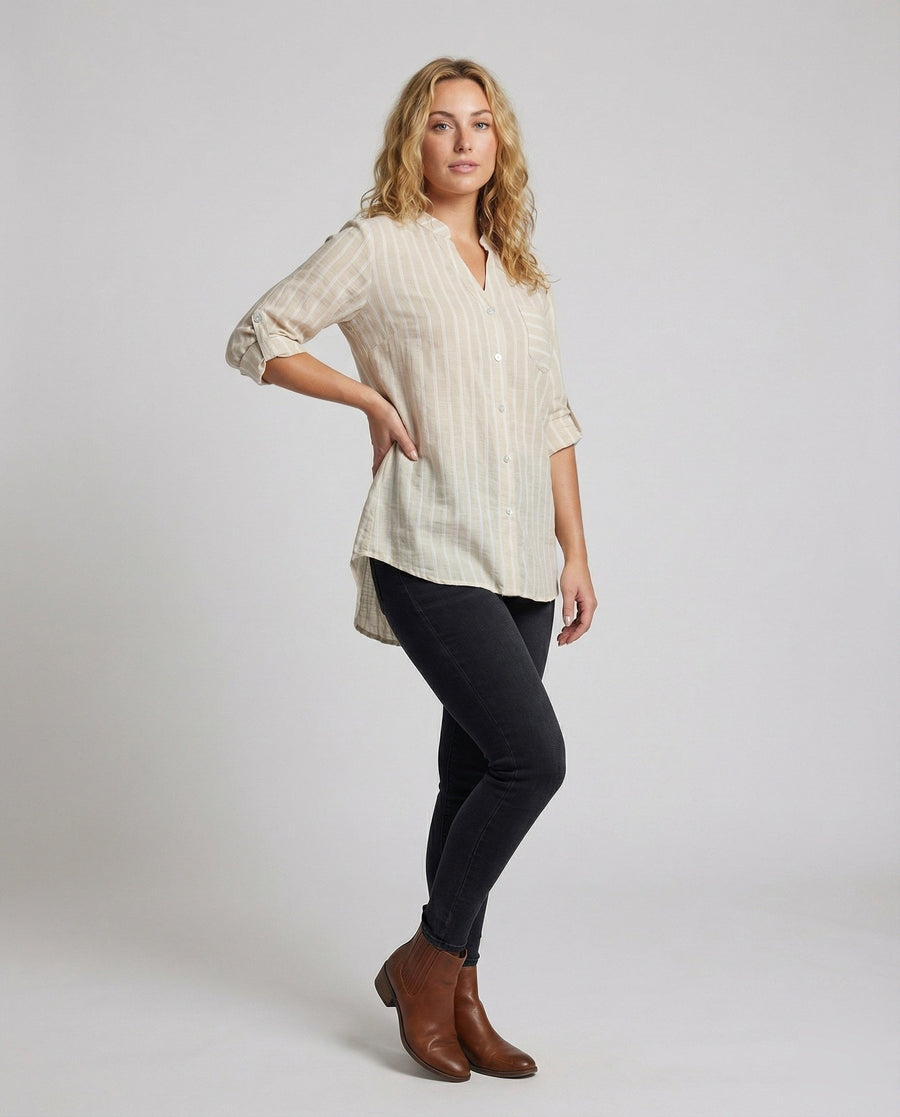Octavia Airy Linen Blend Blouse