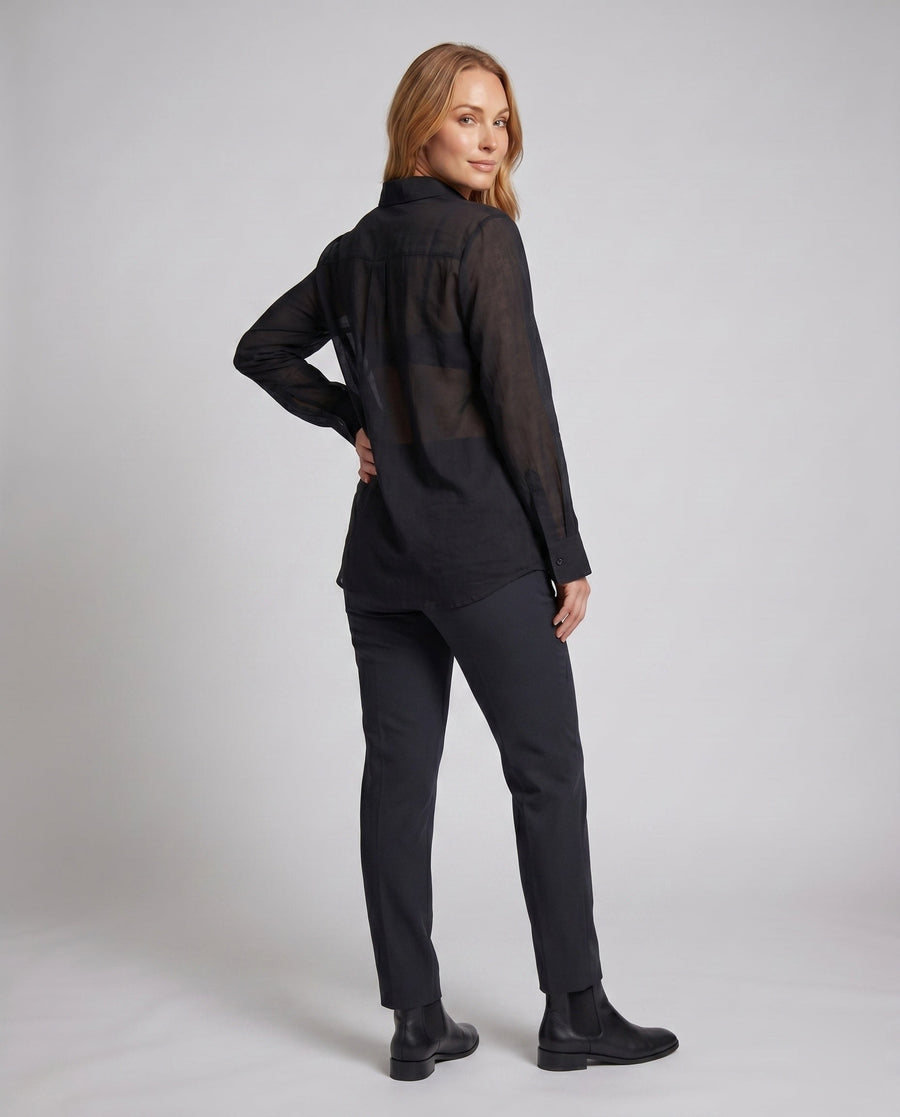 Octavia Elegant Linen Blouse