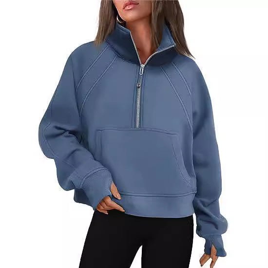 Octavia Sweater with Hood in Dark Green
