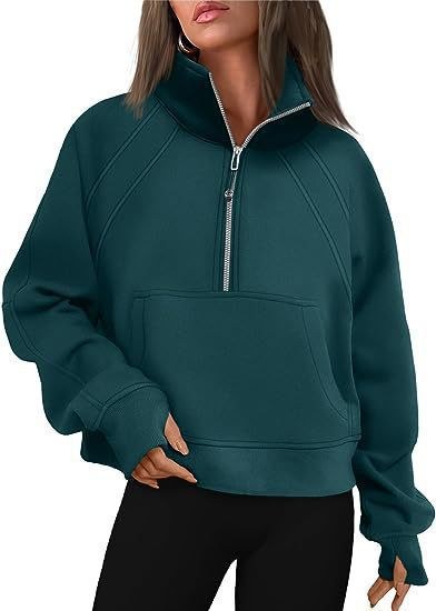 Octavia Sweater with Hood in Dark Green